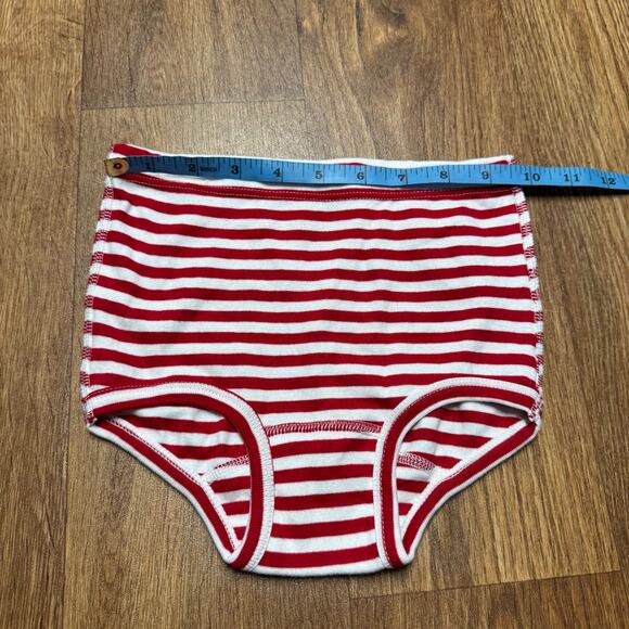 Hanna Andersson Red White Striped Bloomer Diaper Cover Holiday Pajamas Size 6-8 - Picture 5 of 5